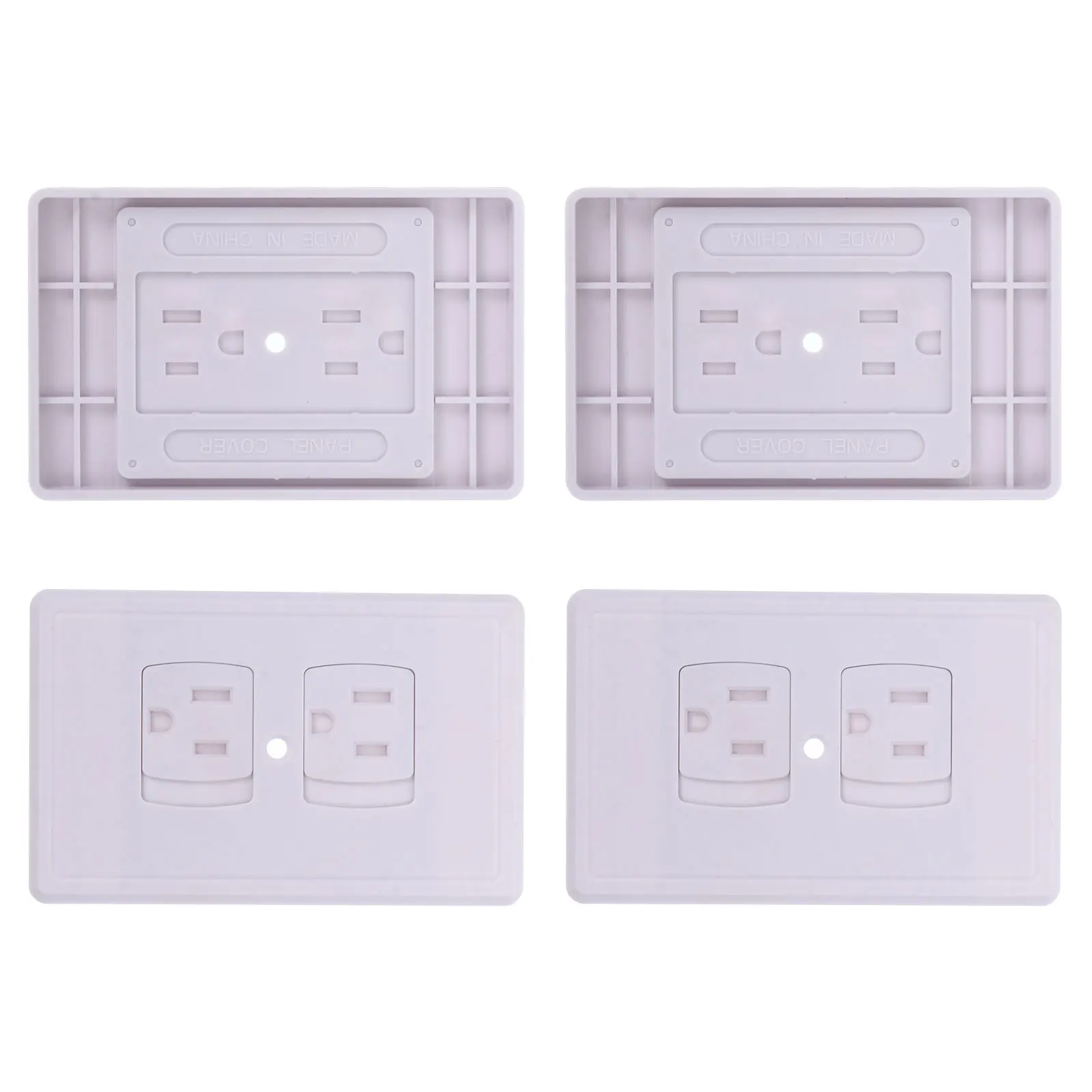 

4pcs Socket Protector Plastic White Baby Proof Outlet Covers Wall Plug Guard Electrical Safety Wall Plug Protector Home