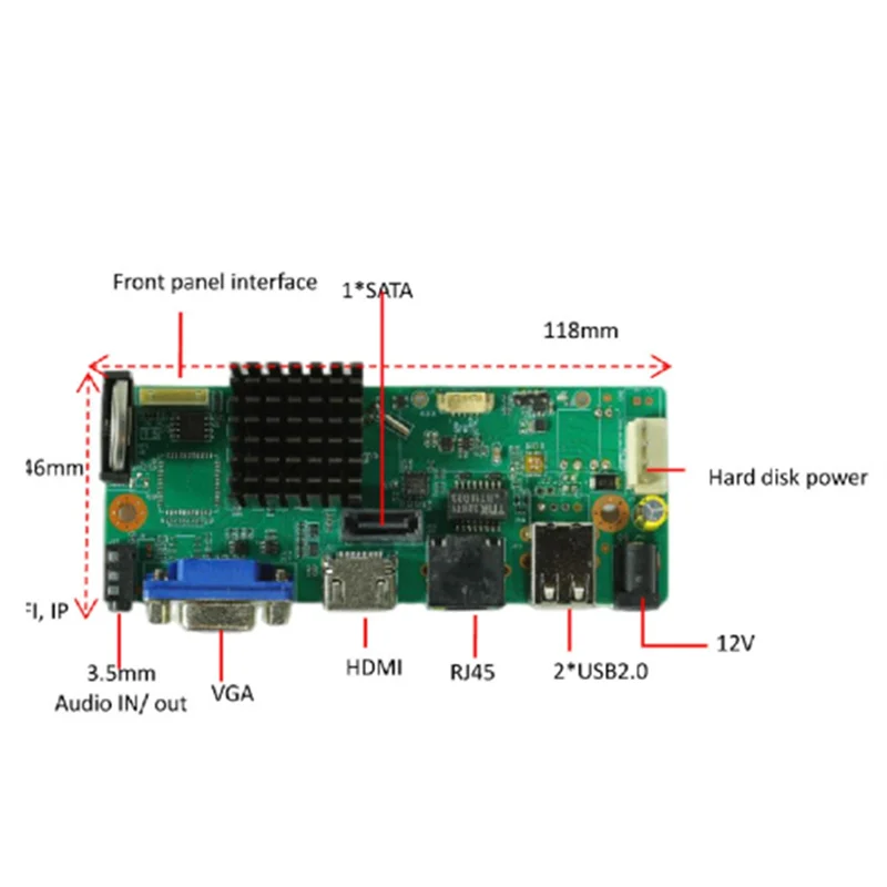 ABMF-Xmeye 10CH 4K NVR Module Support Face Detection Humanoid Detection HD Output For Xmeye App Mobile Monitoring Replacement