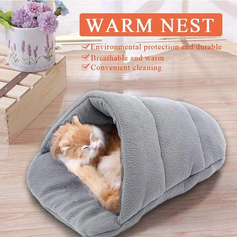 Guinea Pig Warm Bed Rabbit House Hamster Sleeping Bag Small Pet Cave Nest Soft Fleece Slippers Bed Small Pets Supplies