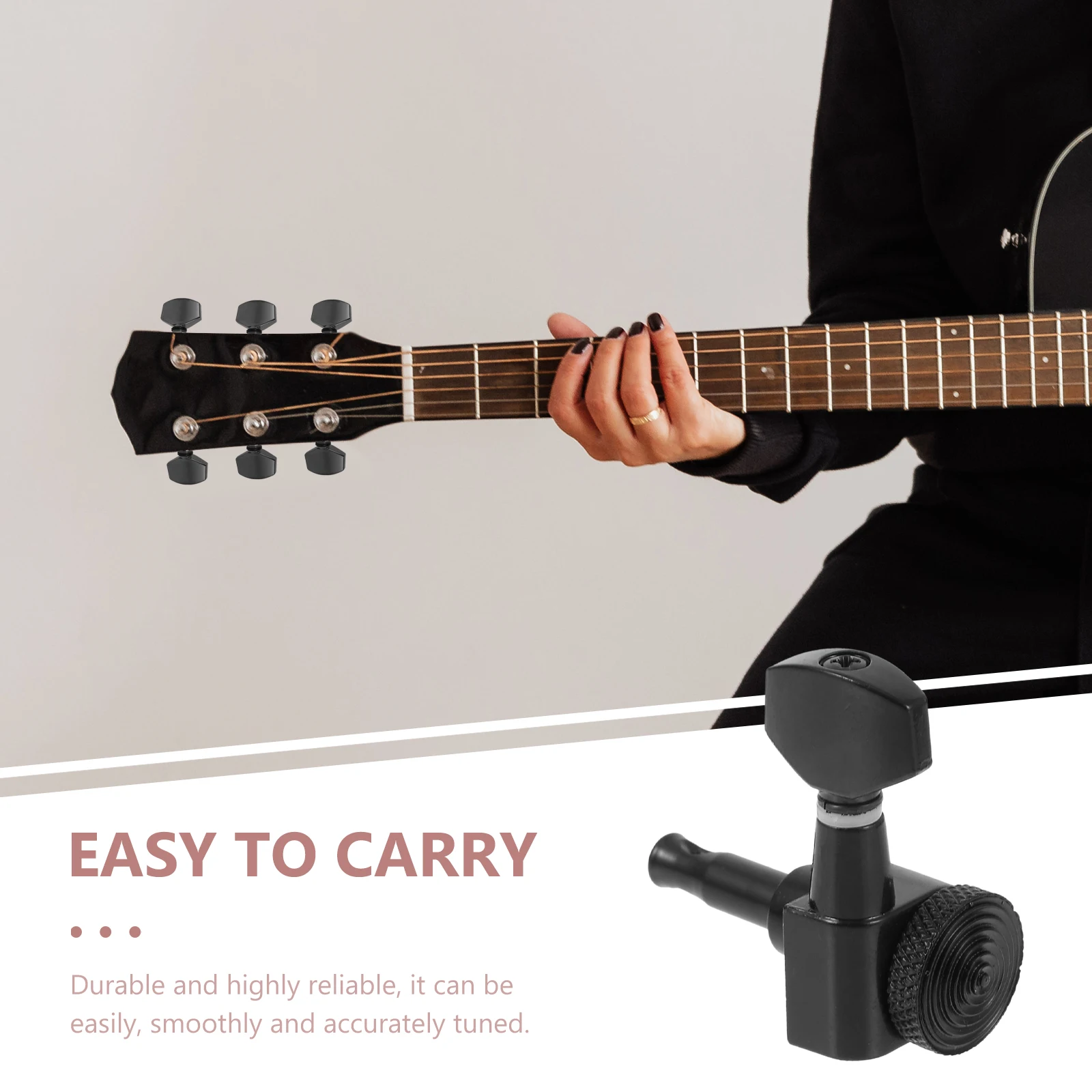 

1set Black Right Side Fully Enclosed Guitar Tuners Lock String Electric Guitars Universal Alloy Pegs Accessories Durable Strings