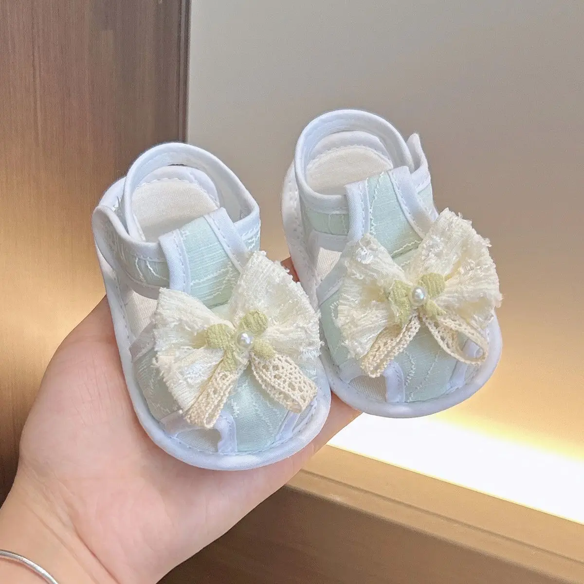 Baby Girl Princess Bow Sandals Summer Toddler Soft Sole Cute Versatile Pre Walking Shoes