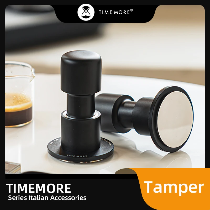 TIMEMORE 58mm Espresso Coffee Tamper Stainless Steel Powder Press Hammer Adjustable Depth Constant Horizontal Down Press