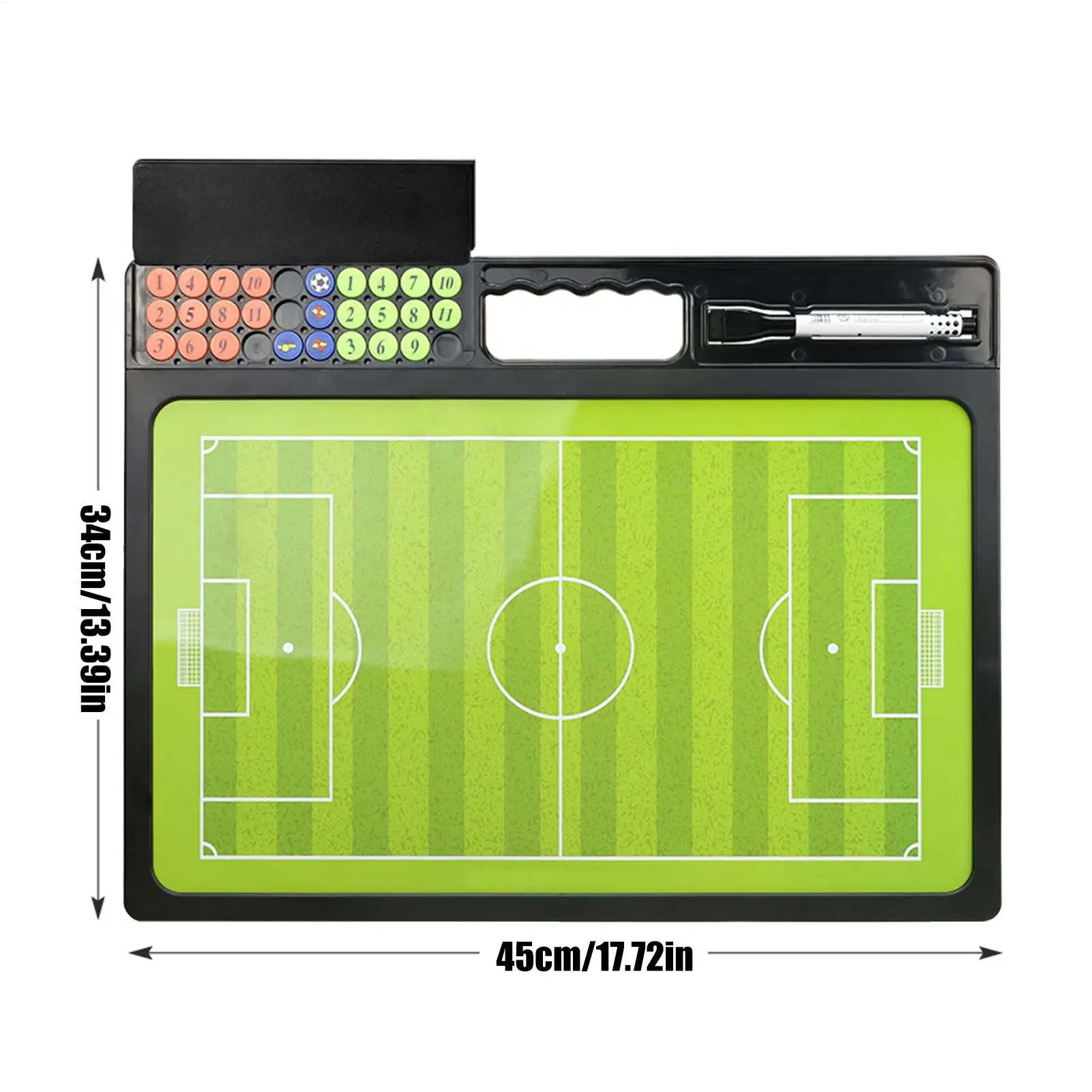 Lavagna magnetica per allenamento di calcio, attrezzatura per la scrittura, appunti per strategia di calcio su due lati con pennarello per la pratica sul campo dei giocatori