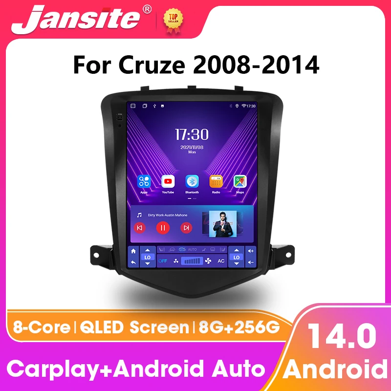 Jansite 2Din Android Car Radio For Chevrolet Cruze 2008-2014 Carplay Multimedia Video Player Navigaion Head Unit Stereo Audio