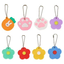Flower Cartoon Key Cover Cap Silicone Key Accessories PVC Soft Solid Key Holder Key Chain for Girl Women Trinket Gift