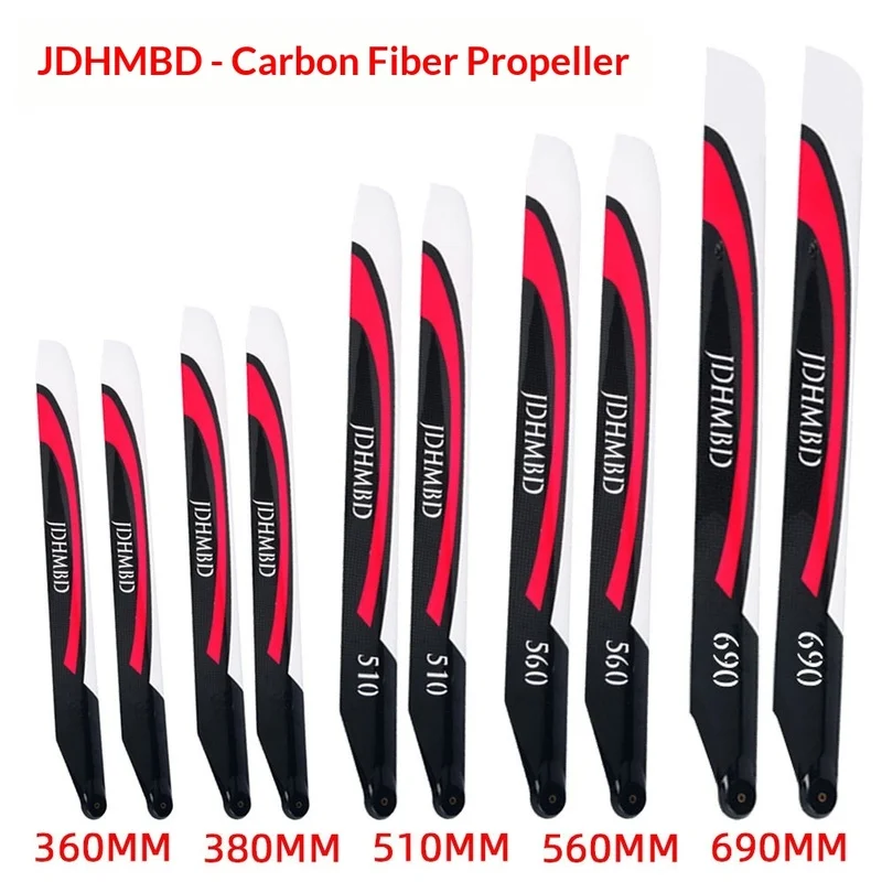 JDHMBD Carbon Fiber Main Blades 360 380 420 510 560 690mm for 470L X360 450L 500 550 600 700 RC Helicopter Upgrade Parts