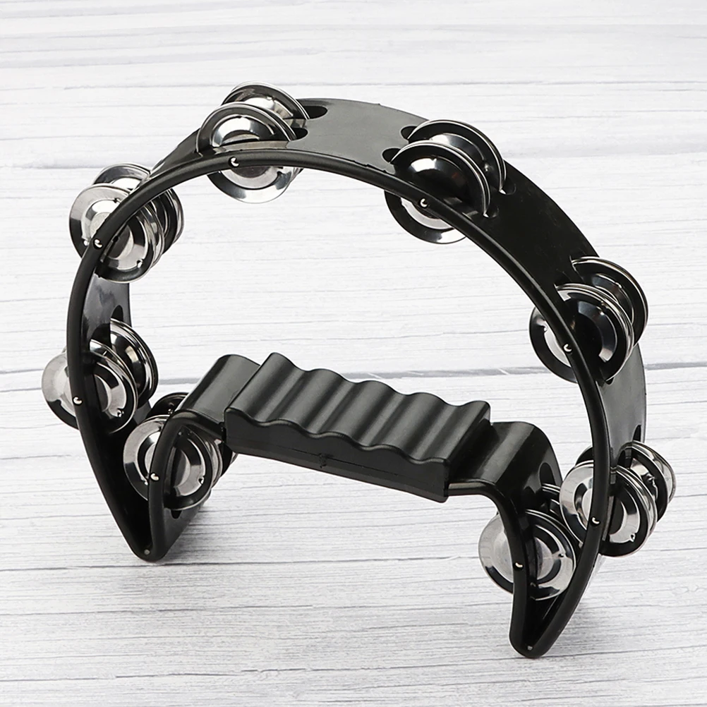 

Hand Bell Baby Tambourine with Jingles Pp Handheld Plastic Percussion Toy