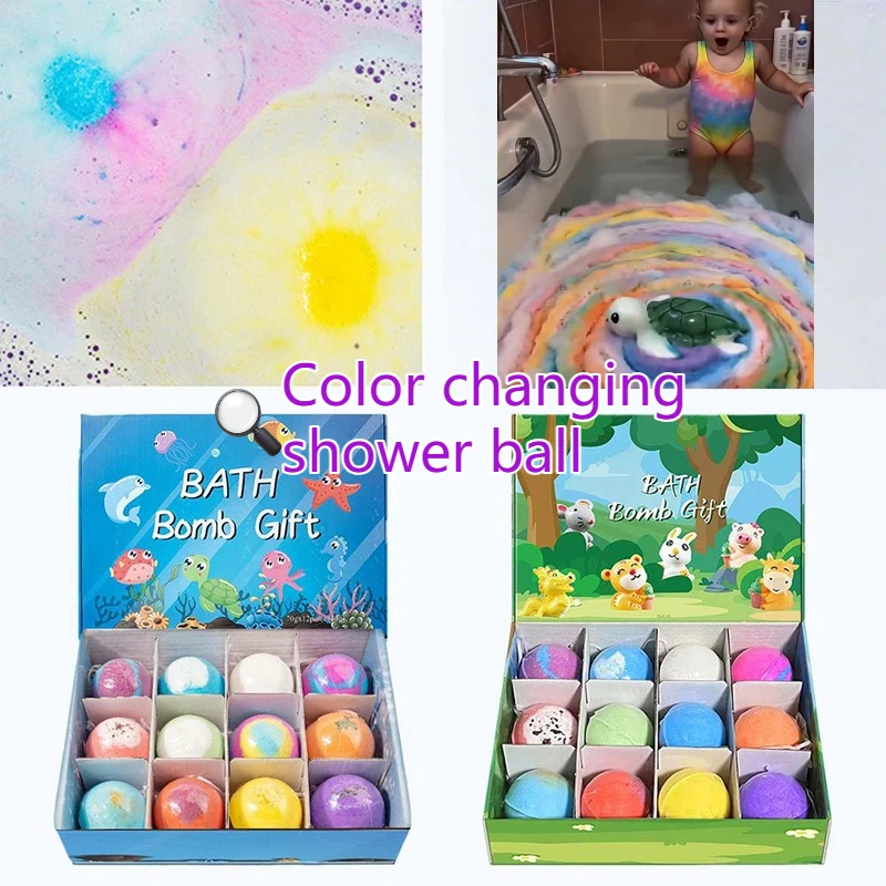 

12pcs Dinosaur Eggs Ocean Themed Bath Balls Bubble Bath Toy Gift Set Sea Salt Organizer Color Changing Hot Spring For Bath Balls
