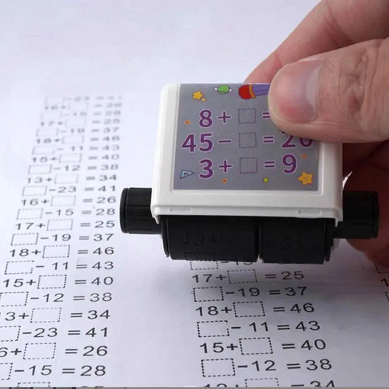 Sello de enseñanza Digital de rodillo, sellos de enseñanza de adición y resta dentro de 100 Teaching Math, preguntas de práctica para preescolar