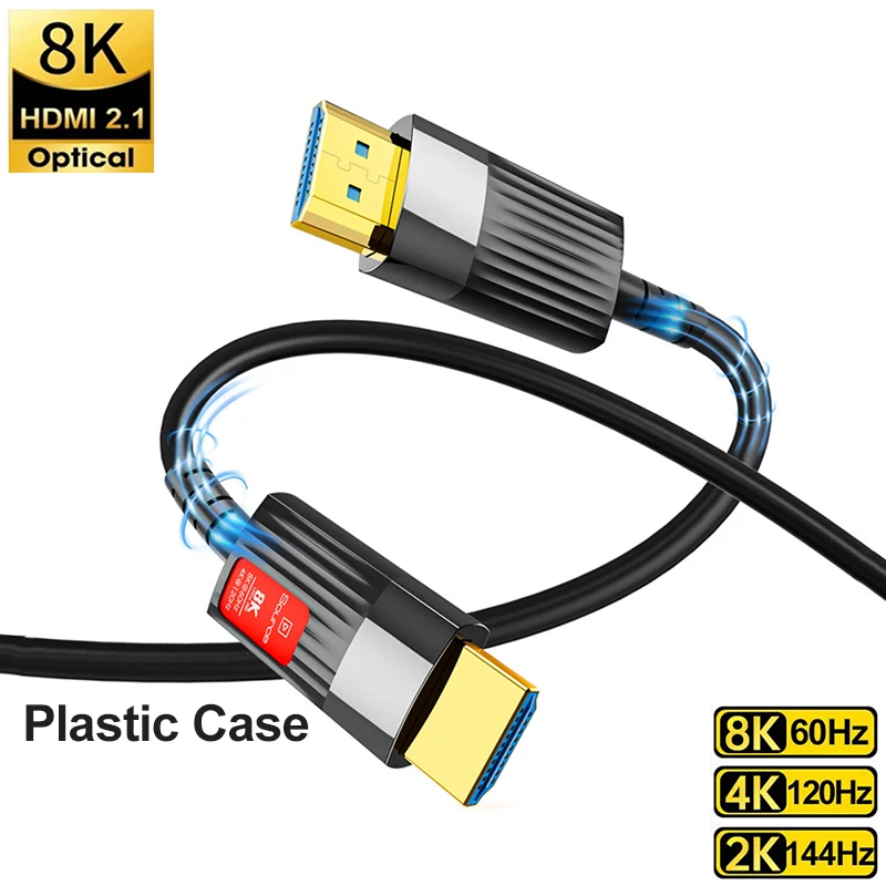 8K HDMI 2.1 fiber Optical Cable 8K 60Hz 4K 120Hz Ultra High Speed 48Gbps HDR eARC HDCP HDMI 2.1 Fiber Cables For TV Projector