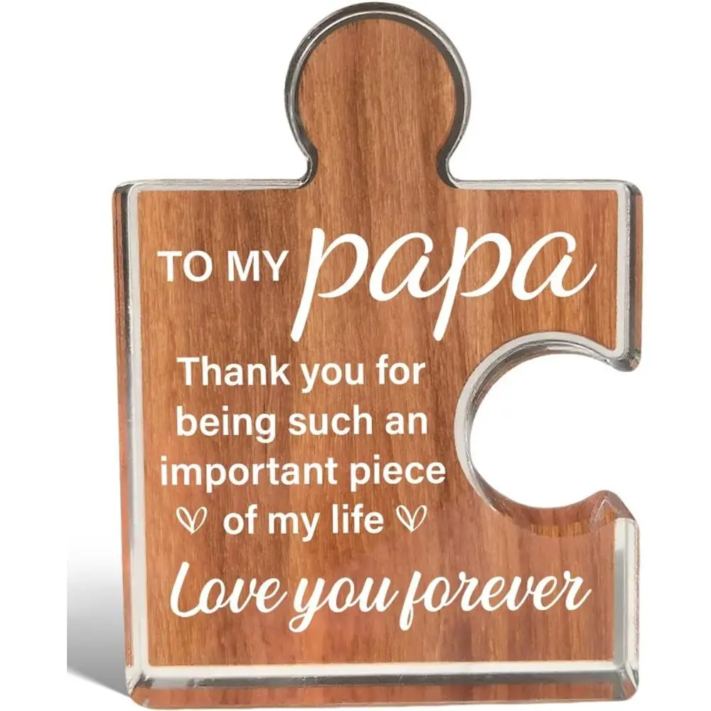 Papa Acrylic Puzzle Plaque, Grandpa Gift from Grandkids, Birthday Christmas Fathers Day Decor