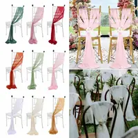 Polyester Chair Sash Wrinkle-Free 9Ft Draping Fabric Versatile Romantic Event Ambiance Wedding Aisle Decorations Ceremony 3