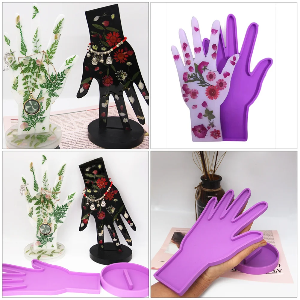 

Jewelry Frame Mold Silicone DIY Display Ornament Craft Epoxy Casting Hand Shape Holder Shelf