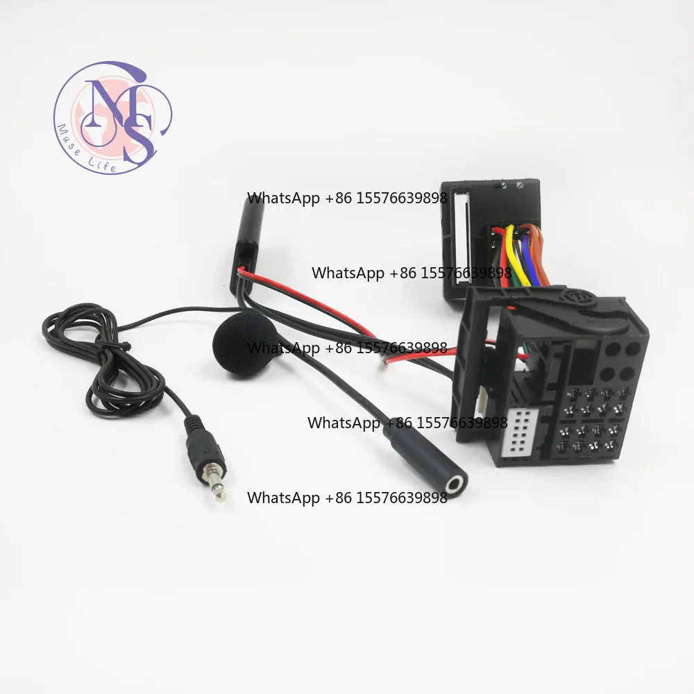 Bluetooth AUX Audio Receiver Module, Car Radio Stereo Adapter Harness With Microphone