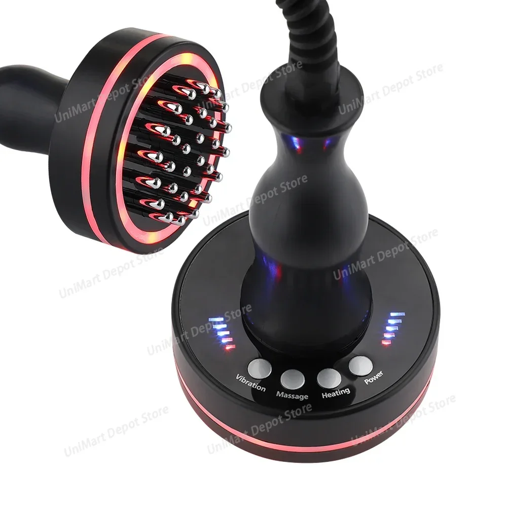 Home Abdominal Scraping Massager, Acid Discharge Device, Red Light Microcurrent Heating EMS Meridian Massage Brush