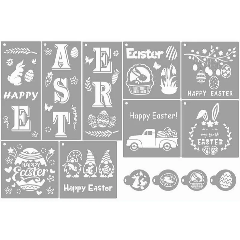 WELCOME Easter Spray Painting Stencil DIY Layering Wall Scrapbooking Coloring Embossing Album Decoration Card Painting Template