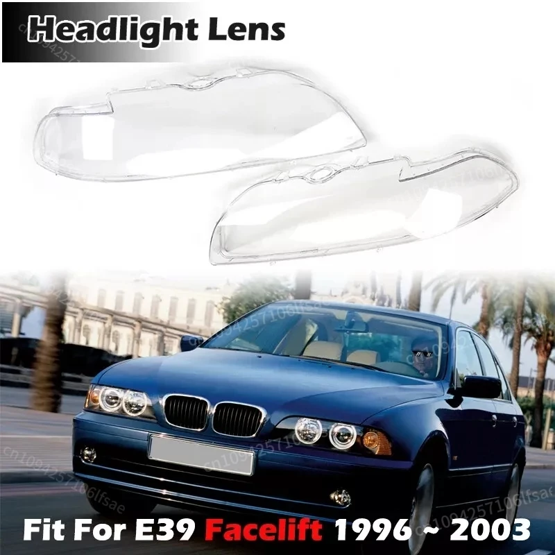 

Car Front Headlight Lens Cover For E39 5 Series 1996-2003 63128375301 63128375302 Clear Headlamp Cover Glass Shell Lampshade