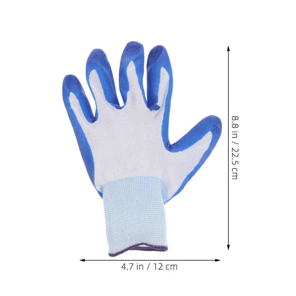 3Pairs Colorful Gardening Gloves Nitrile Coated Rubber Cloth Breathable Grip Gloves for Women and Men Landscaping Weeding Thorn
