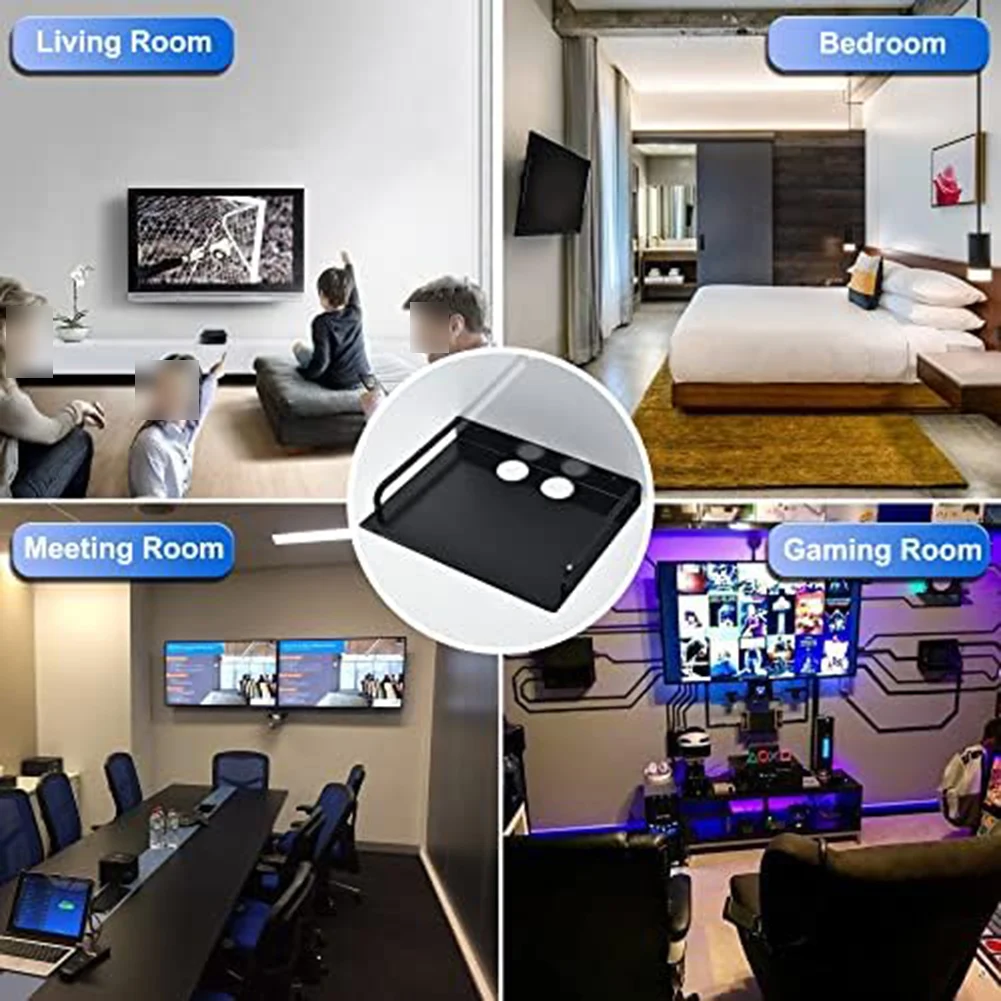 Scaffale per proiettore per montaggio a parete per router per console di gioco TV Box Media Box con guardrail e design salvaspazio