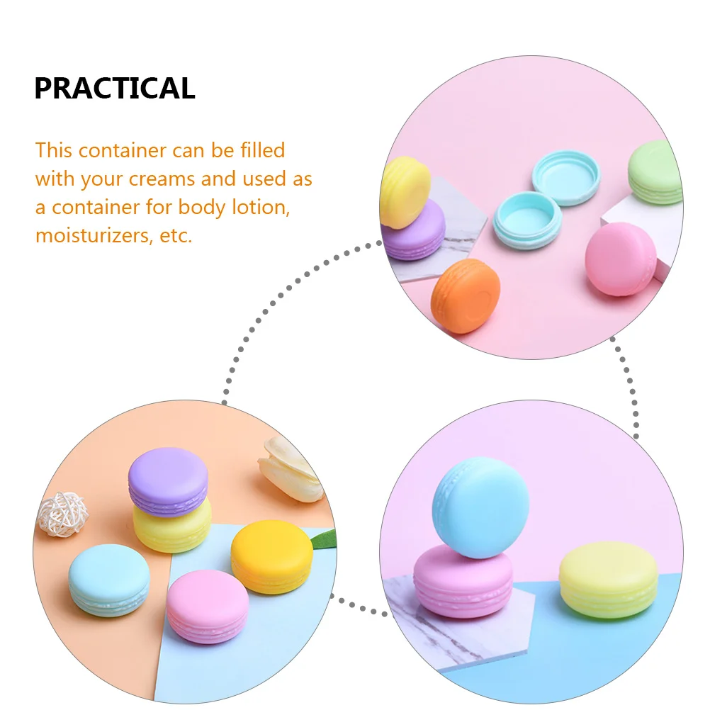

12 Pcs Macaron Cream Bottle Travel Lotion Toiletries Containers Pill Case Glass Jar Small Holder Pp