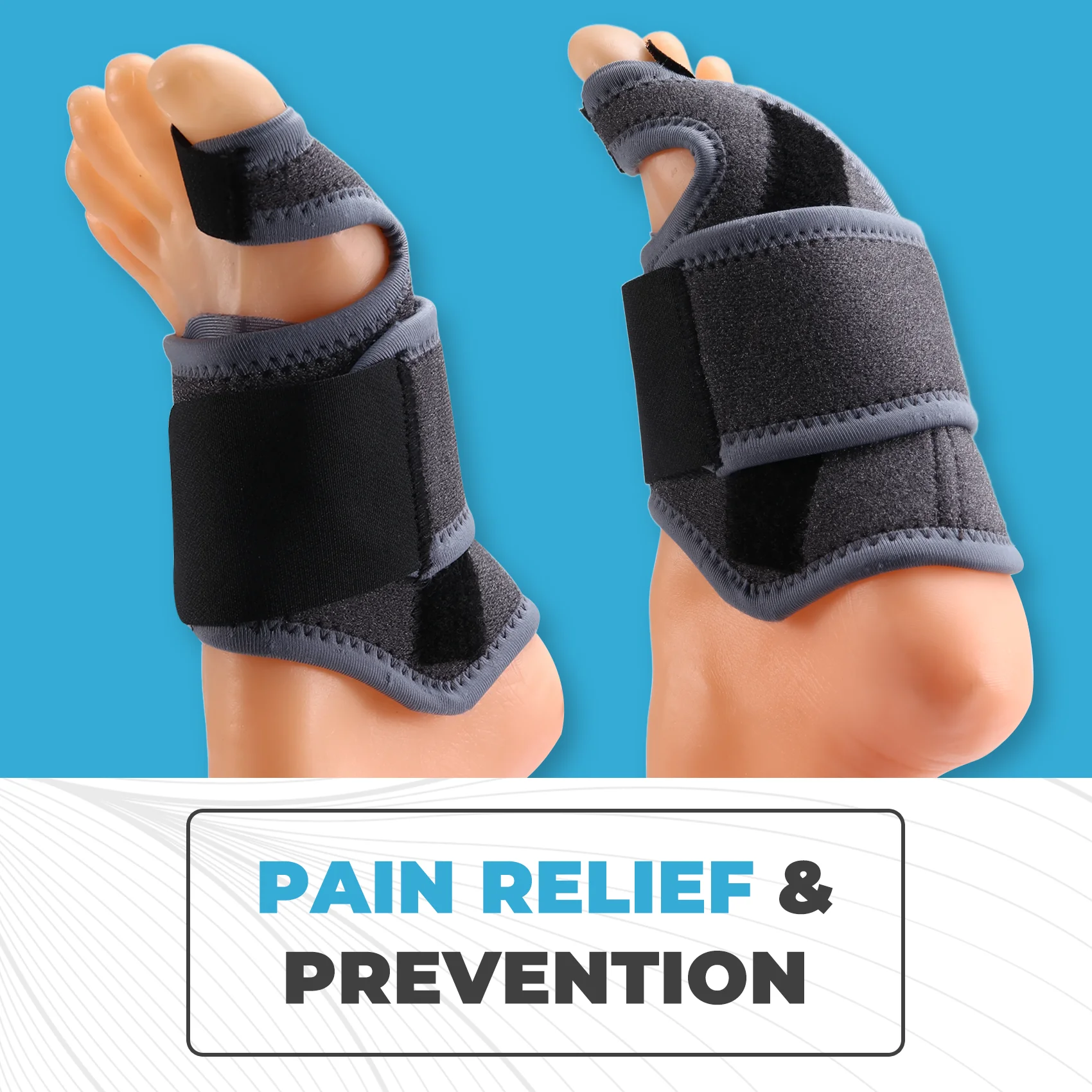 1 Pair Corrector Toe Straightener Adjustable Splint With 2 Angle Bar Toe Separator For Women & Men