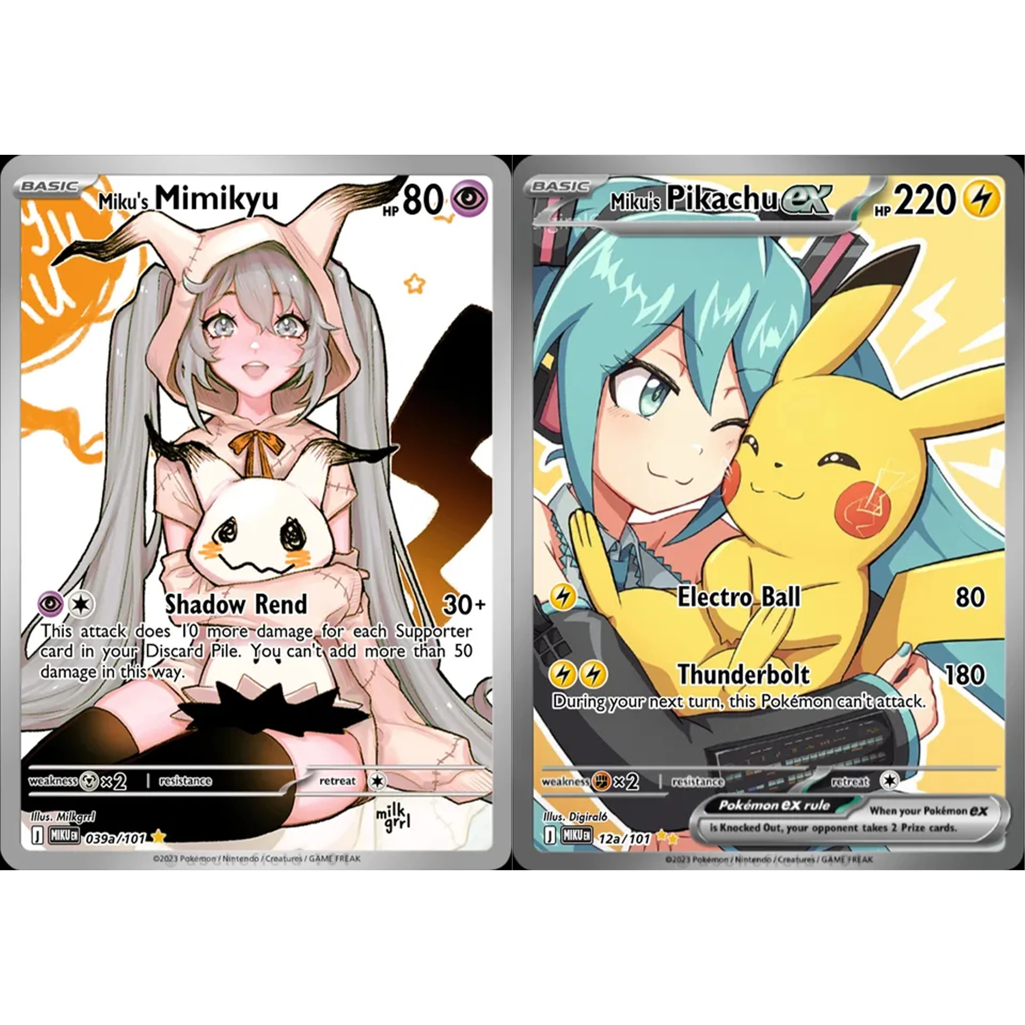 DIY Self Control Pokemon Ptcg Pikachu Hatsune Miku Collect Signature Trading  Card Anime Cartoon Gift