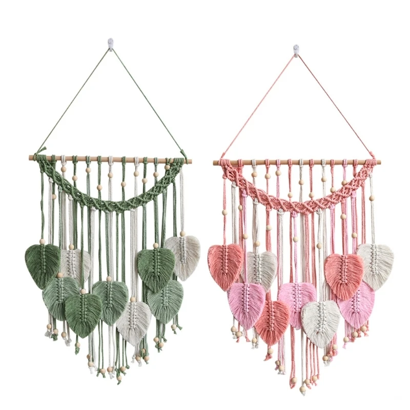 

Bohemian Leaf Macrames Wall Hangings Tapestrys Wall Decorations for Farmhouses