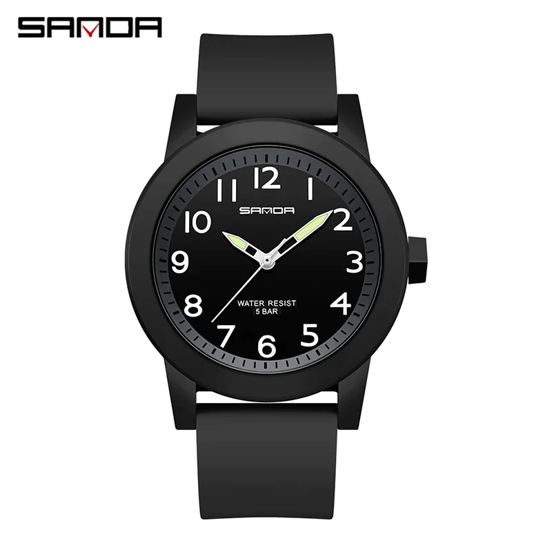 SANDA Fashion Trendy Couple Watch Men's and Women's Waterproof Electronic Quartz Watch Simple and Personalized Children's Watch