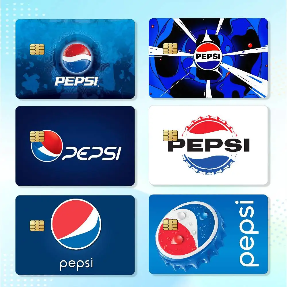 Fashion Brand Credit Skin Cover Card Stickers 4PCS Film Bus Pass Front P-PepsiS  Logo Decoration Bank Debit Waterproof