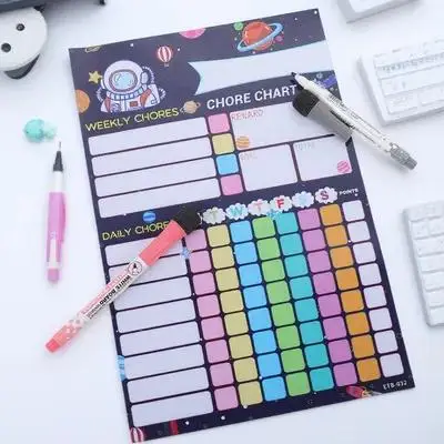 

1 Set Hanging Reward Chart Household Behavior Chore Chart Reusable Kids Incentive Tool Magnetic Family Responsibility Organizer