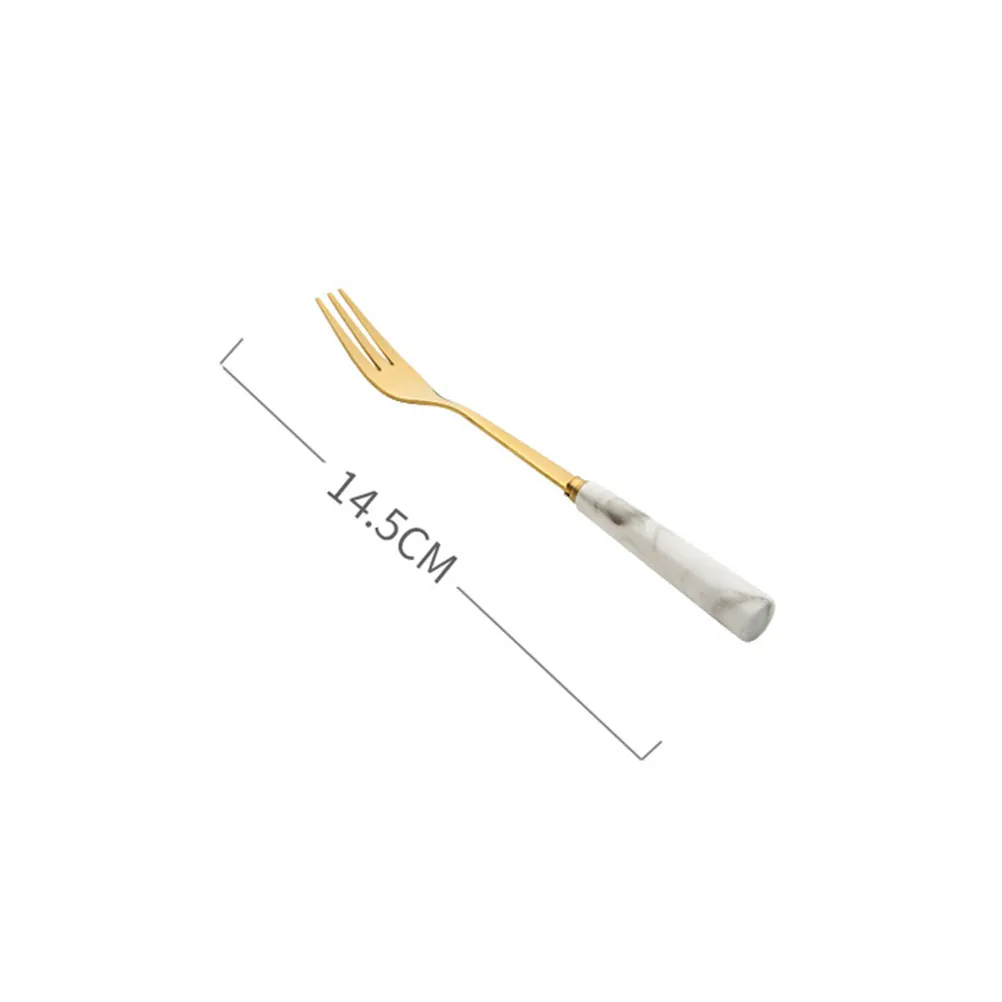 

5Pcs Stainless Steel Cutlery Set Golden Grey Marble Design Rust Resistant Elegant Dining Experience Home Restaurant