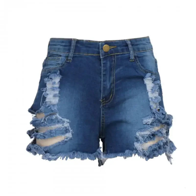 

New Summer Sexy High Waist Hole Denim Shorts For Women Distressed Cutoff Ripped Jeans