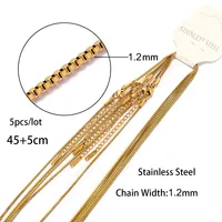 5pcs/Lot 45cm Stainless Steel Bead Ball Cross Link Chain Necklace Women Paperclip DIY Charm Pendant Jewelry Making