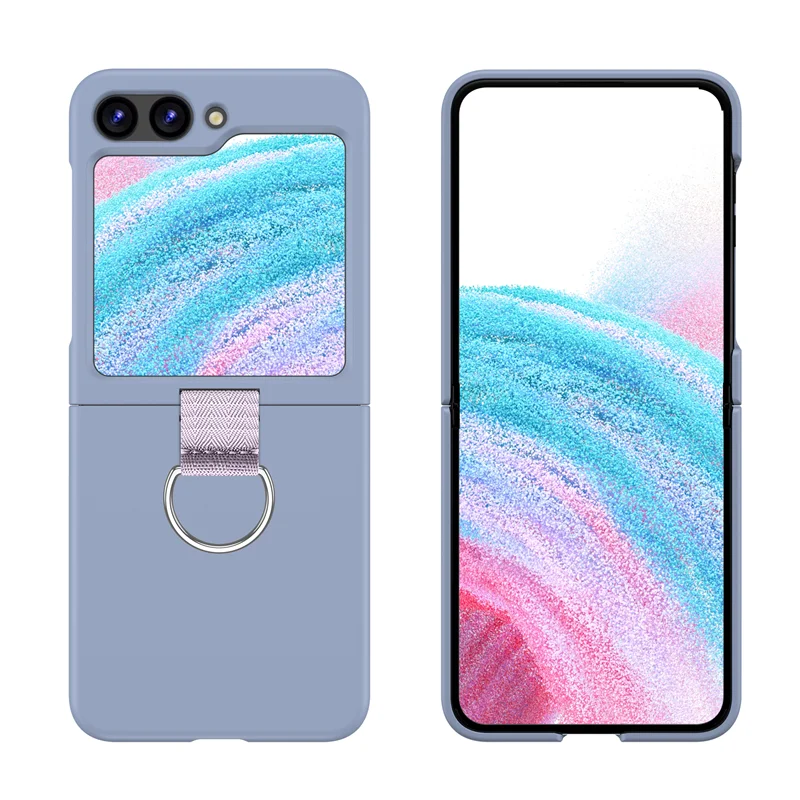 For Samsung Z Flip 4 3 5 Fashion Foldable Ring Buckle Holder Phone Case for Samsung Galaxy Z Flip 5 5G Shockproof Silicone Cover