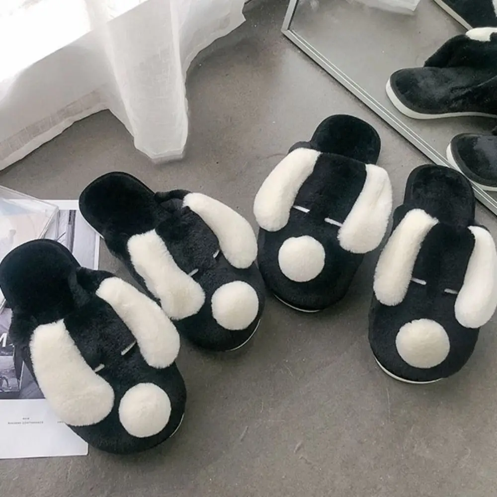 شباشب كاجوال على شكل كلب كرتوني ناعمة مضادة للانزلاق أحذية قطنية منزلية سميكة ودافئة لطيفة للشتاء شباشب فروي للزوجين #3