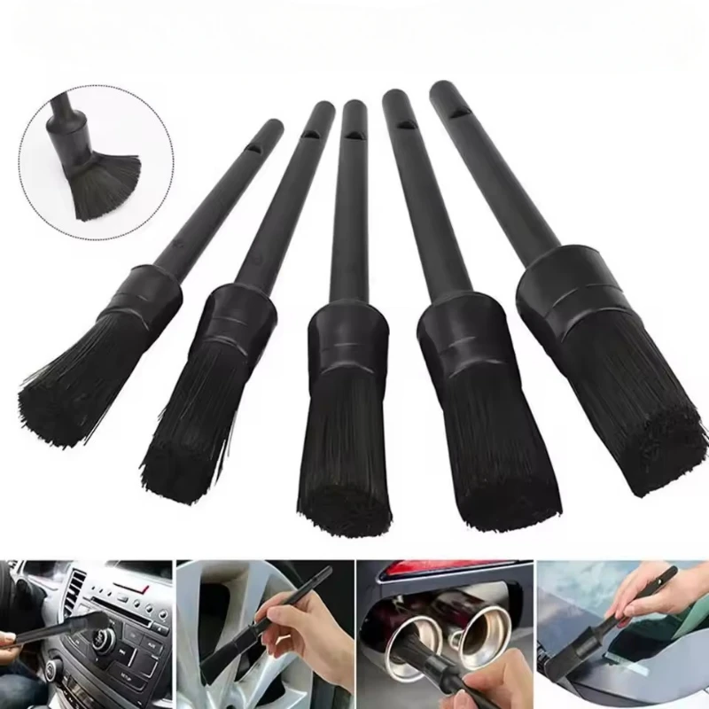 

5 Piece Car Cleaning & Detailing Brush Set Car Interior Cleaning Kit Multi-function Detail Brush Car Detailing Maintenance Tools