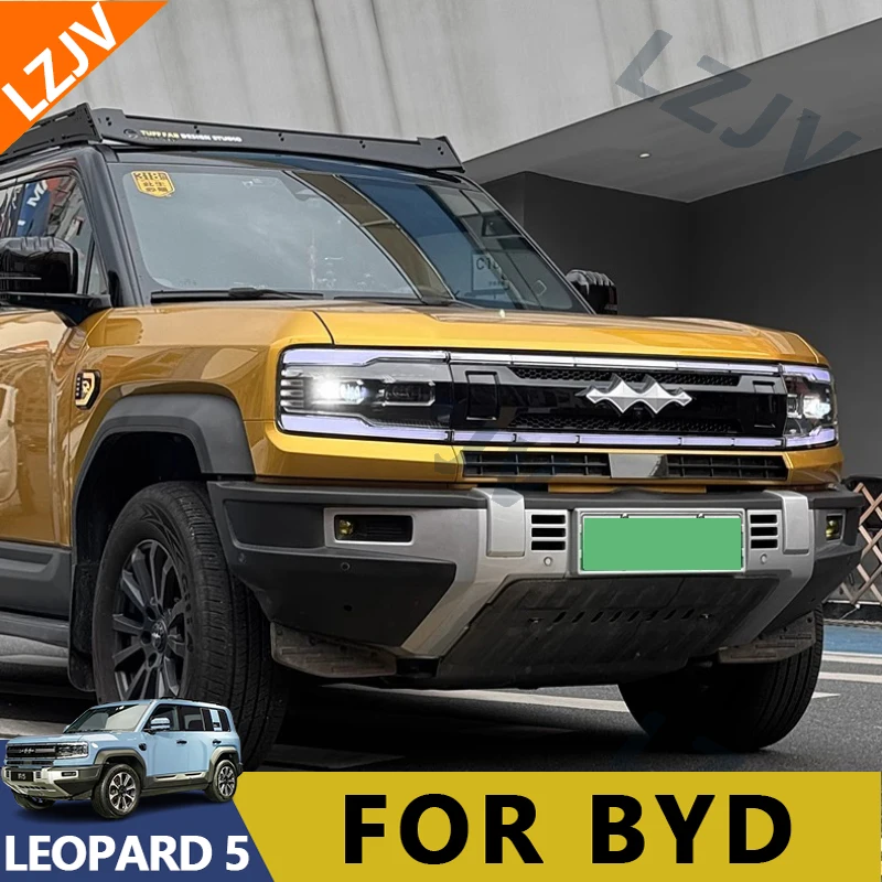 For BYD Leopard 5 Black Warrior Style Front Grill  Illuminated Blackout Grille Badge With LED Lights Accessories