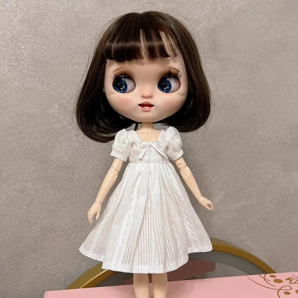 

Fashion Floral Lace Dresses Cute Mini Base Shirt Tops DIY Accessories Princess Clothes for azone ob22/24/27 Dolls