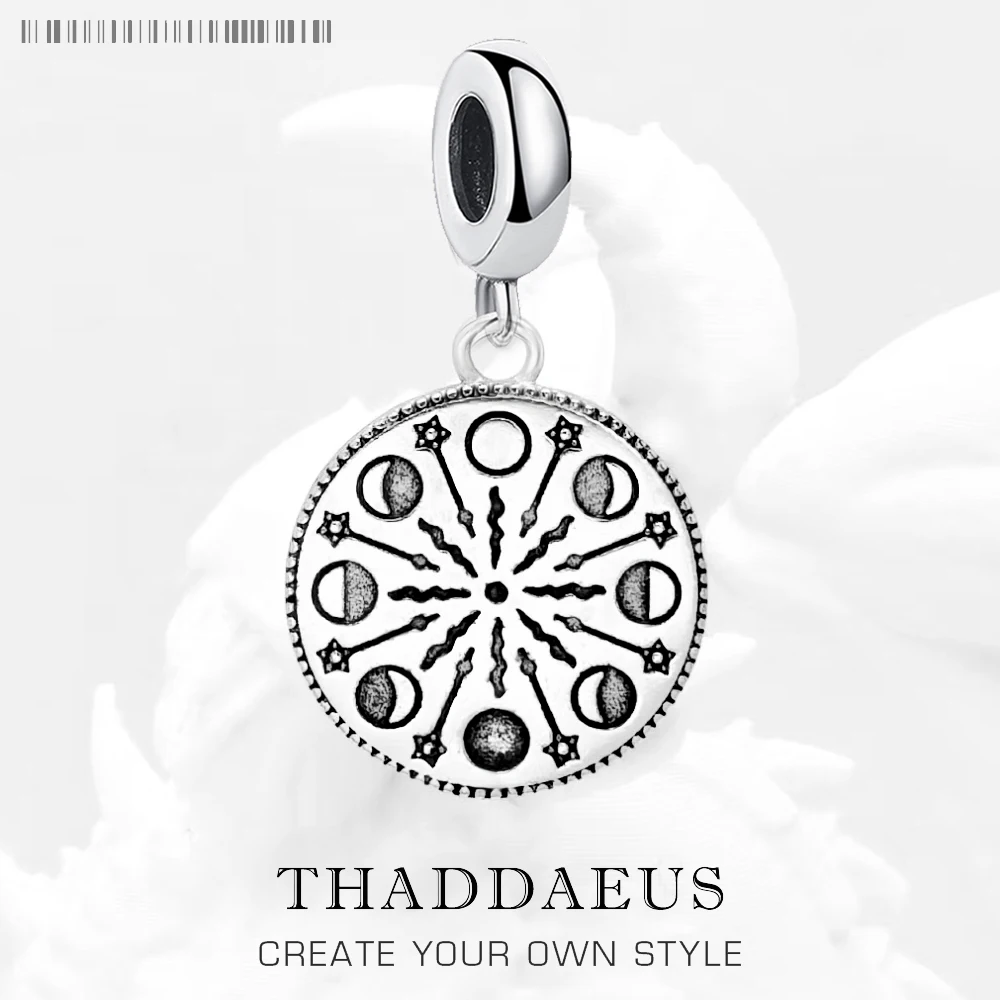 

Moonphase Pendant 925 Sterling Silver Dangle Charm Women Men Vintage Fine Jewelry