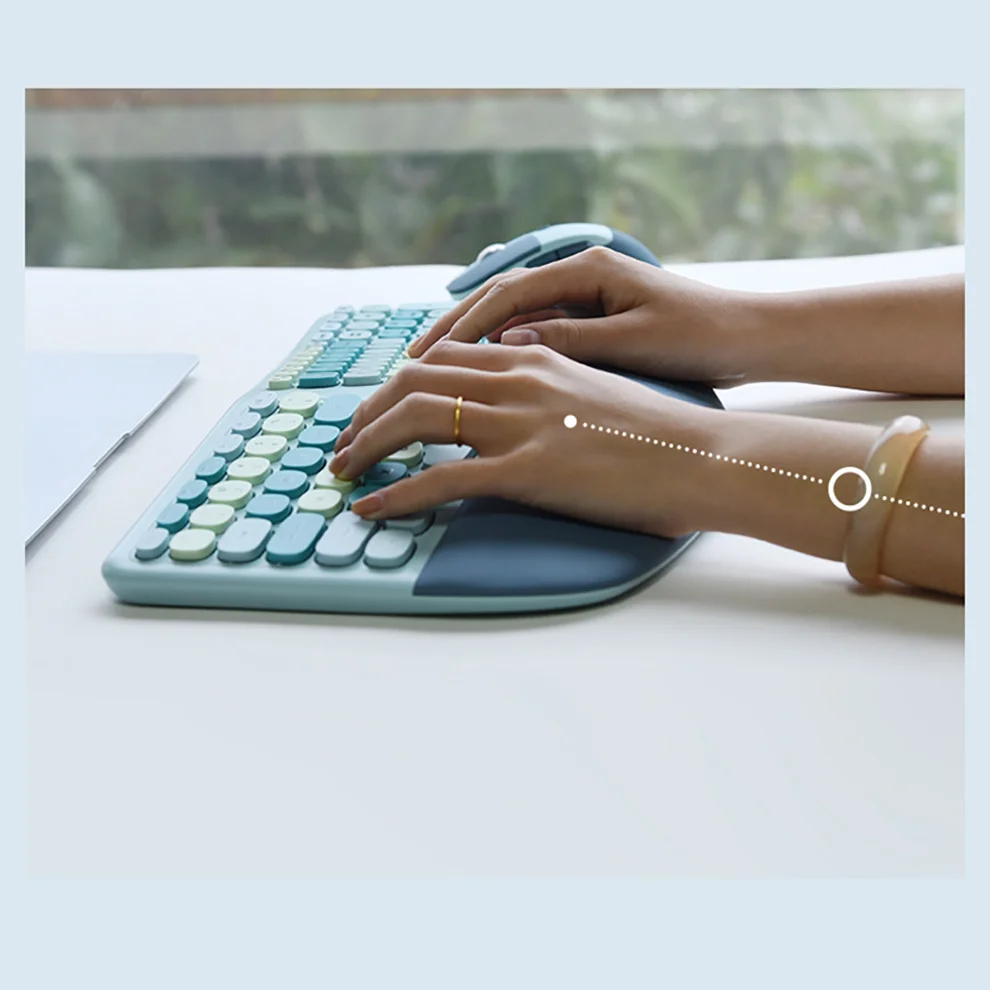 Mofii-Juego de teclado y ratón ergonómico, 2,4G, multicolor, Compatible con Windows