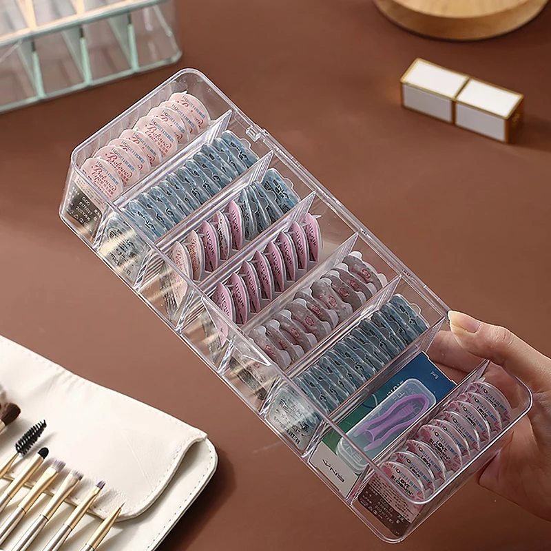 Acrylic Contact Lens Case 7 Compartments Storage Box with Lid Dustproof Transparent Organizer    JJ1917TR