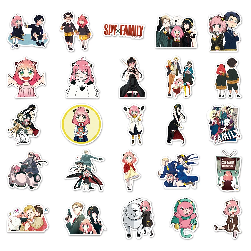 10/30/50pcs Cartoon Anime SPY×FAMILY Graffiti Stickers Decal Kid Toy DIY Luggage Notebook Laptop Fridge Cute Decoration Sticker