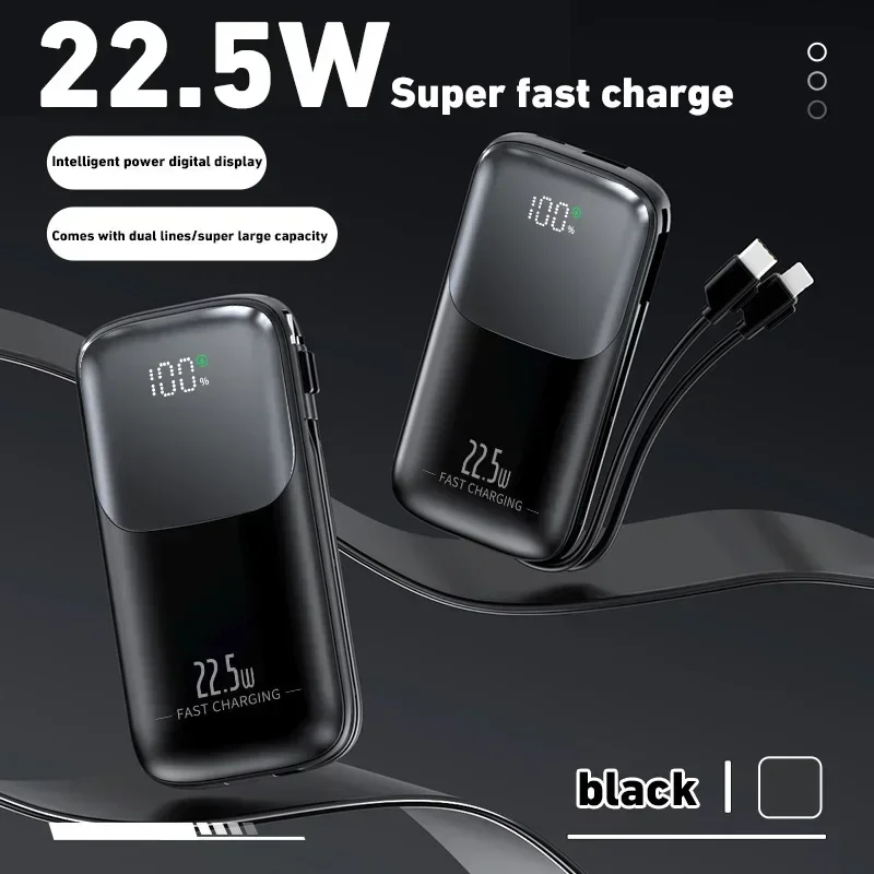 

50000mah 22.5W Power Bank Super Large Capacity Dual Lines Data display screen Portable Fast Charger External Battery For Iphone