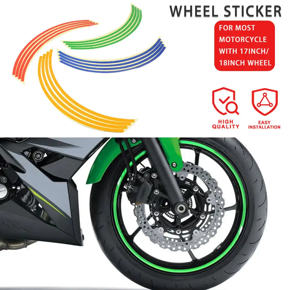 16Strips Bike Motorcycle Car Wheel Sticker Tape 17 18inch for Honda CBR 600 F2 F3 F4 F4i CBR600RR CB1000R Yamaha YZFR3 YZFR25 R3