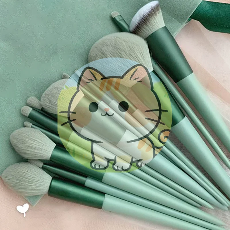 Conjunto de Pincéis de Maquiagem 8/13 Peças: Kit Profissional de Pincéis de Maquiagem para Base, Pó, Sombra e Kabuki – Ferramenta de Beleza Essencial