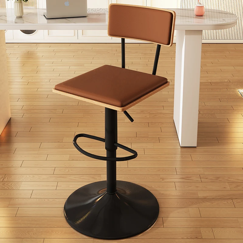 

Modern Nordic style simple bar Island Chair high stool lifting rotating cash register table leather reception Office Chairs