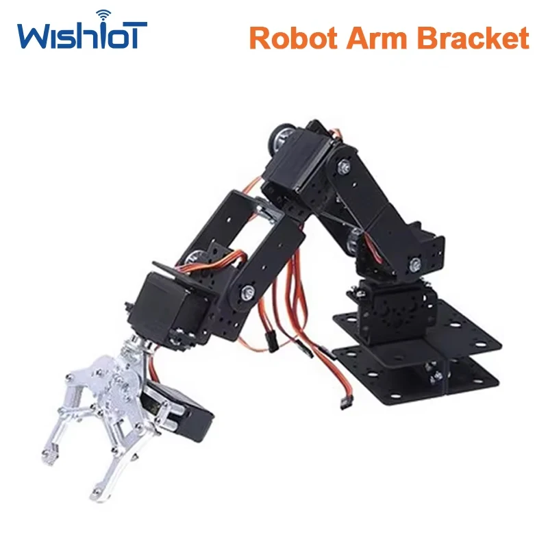4 DOF Mechanical Robotic Arm Frame Kit 3D Rotation Gripper Mount Bracket Set Alloy Steering Holder for Servo Robotics DIY