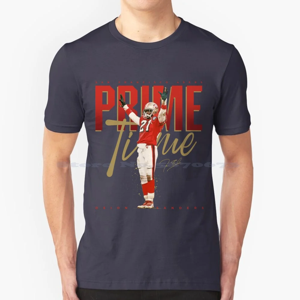 Deion Sanders Primetime T Shirt 100% Cotton Tee Deion Sanders Primetime