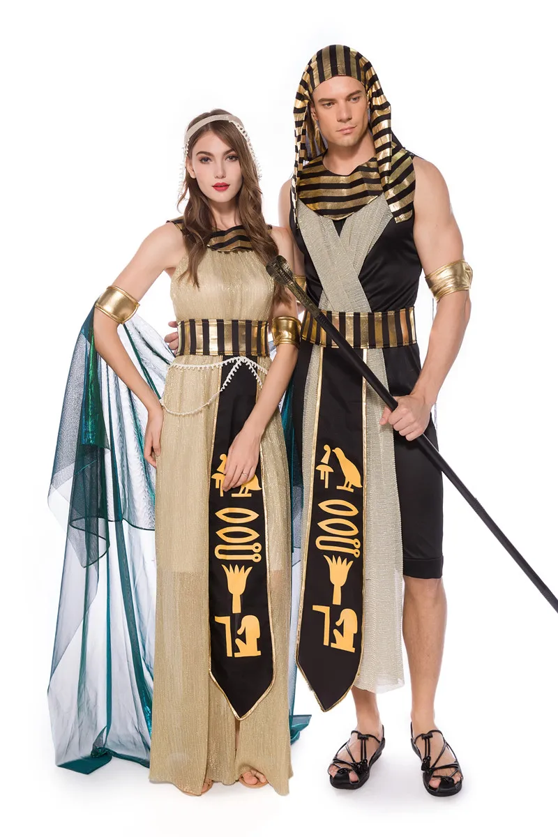 

Halloween Ancient Egyptian Pharaoh Costume Carnival Party Cosplay Ancient Greek Medieval Man Woman Fancy Dress