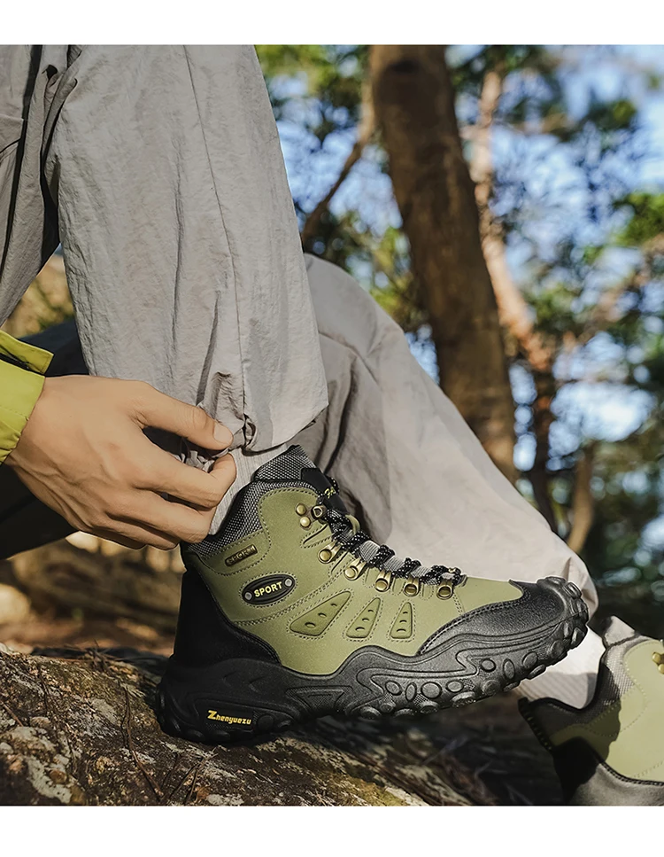 Modische, bequeme und vielseitige Herren-High-Top-Wanderstiefel in großen Größen, ideal für Outdoor-Aktivitäten, Bergsteigen und Reisen, als Geburtstagsgeschenk oder Weihnachtsgeschenk geeignet. – Detail 11